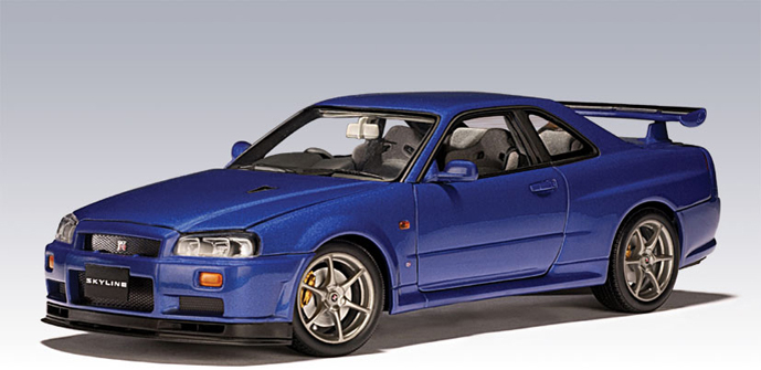 AUTOart: Nissan Skyline R34 GTR V-Spec II - Bayside Blue (77331