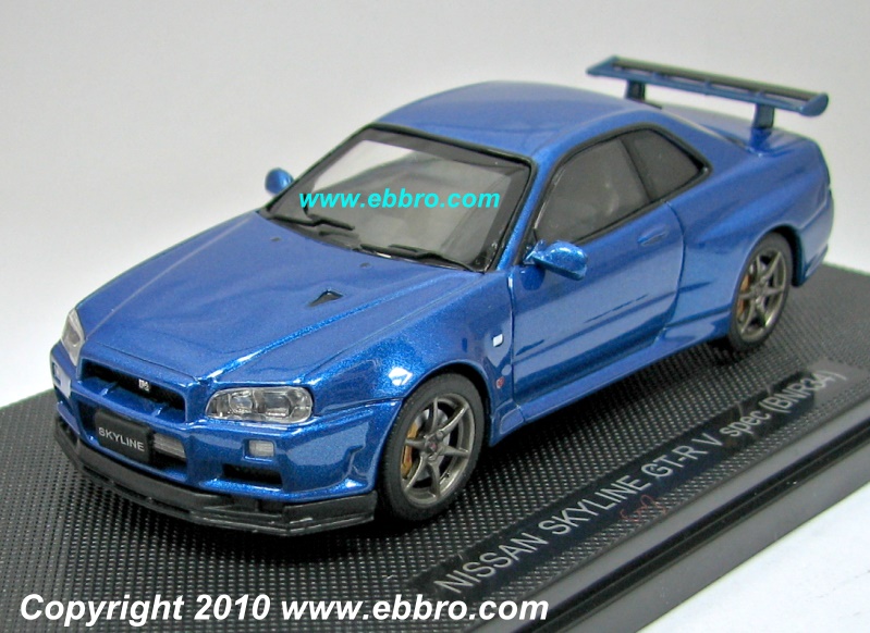 Ebbro: 2000 Nissan GT-R (R34) V-Spec II - Metallic Blue (44148) in