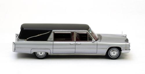 NEO Scale Models: 1966 Cadillac S&S Hearse - Black / Silver (43897